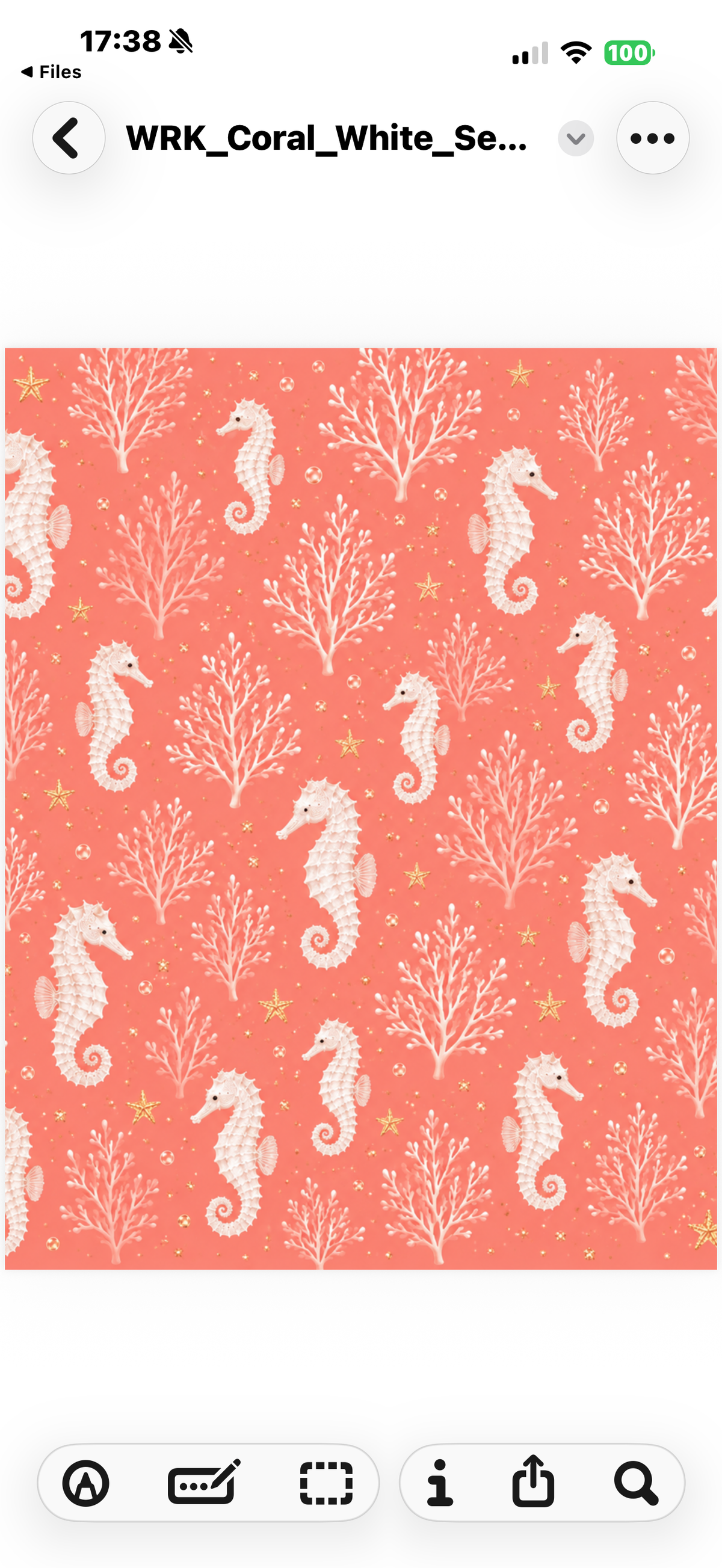 Original Coral & White Seahorse Decoupage Paper – Printable Napkin Sheet