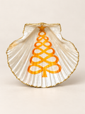 Gold Christmas Tree Scallop Shell Trinket Dish