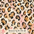 Watercolor Leopard Print Decoupage Sheet – Blush Pink & Gold – Two Sizes for Oyster & Scallop Shells – Digital Download