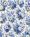 Blue Harmony Floral Decoupage Paper – Digital Download