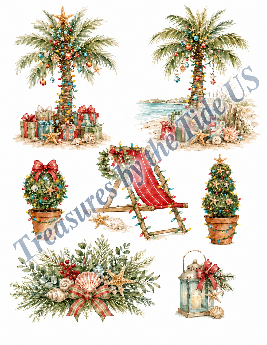 Coastal Palm Christmas Collection – Digital Download