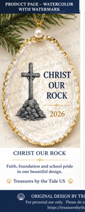 Original Christ Our Rock Decoupage Sheet – Christian Christmas Oyster Shell Printable