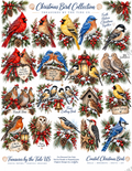 Christmas Bird Collection – Original Watercolor Decoupage Craft Sheet