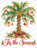 Coastal Palm Christmas – ’Tis the Season Printable Decoupage Design