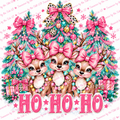 Pink Christmas Reindeer Printable | Ho Ho Ho Digital Download | Decoupage Craft Paper | Christmas Shell Art