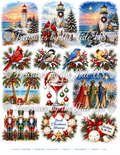 Original Coastal Christmas Collection – Lighthouse, Birds, Nutcrackers, Wise Men & Holiday Beach Designs | Printable Decoupage Art