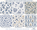 Original European Blue & White Decoupage Paper Collection – 6 Printable Designs