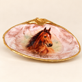 Horse Decoupage Shell Trinket Dish – Equestrian Gift
