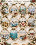 Coastal 12 Days of Christmas – Printable Oyster Shell Decoupage Collection